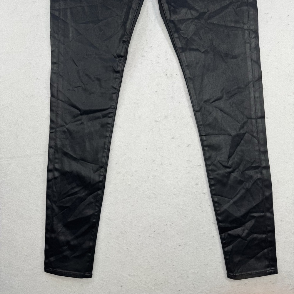AG Adriano Goldschmied Farrah High Rise Skinny Black Leatherette Jeans 25R - Picture 13 of 13